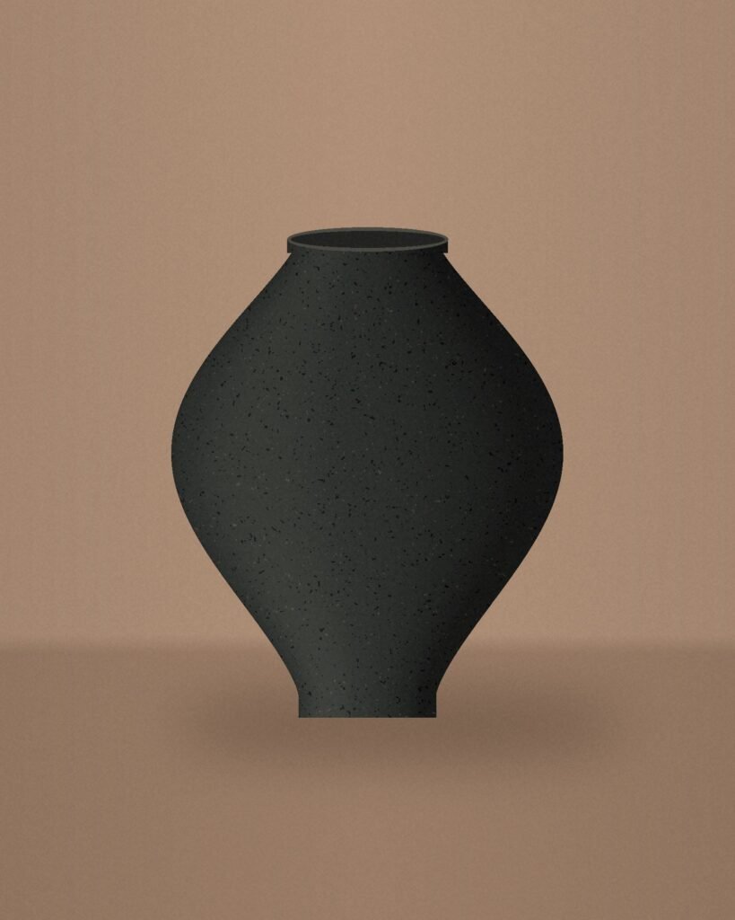 Vase en grès à glaçure terre brûlée