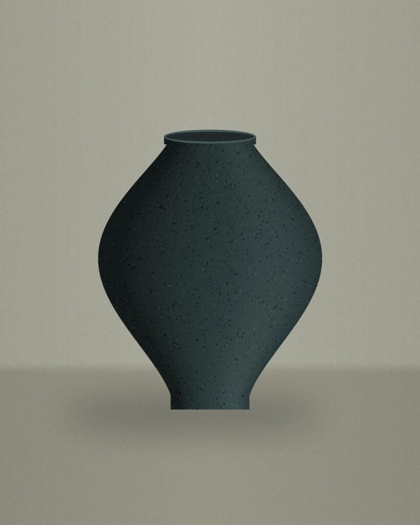Vase en grès à glaçure vert lichen